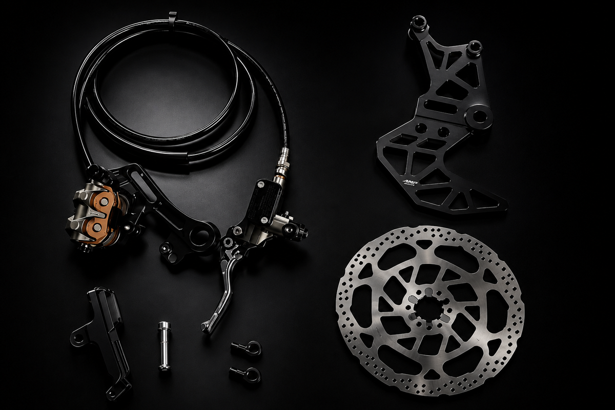 AMP E Ride Pro SS 2.0 hand brake kit components